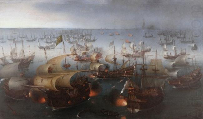 Hendrik Cornelisz. Vroom Day seven of the battle with the Armada, 7 August 1588. china oil painting image
